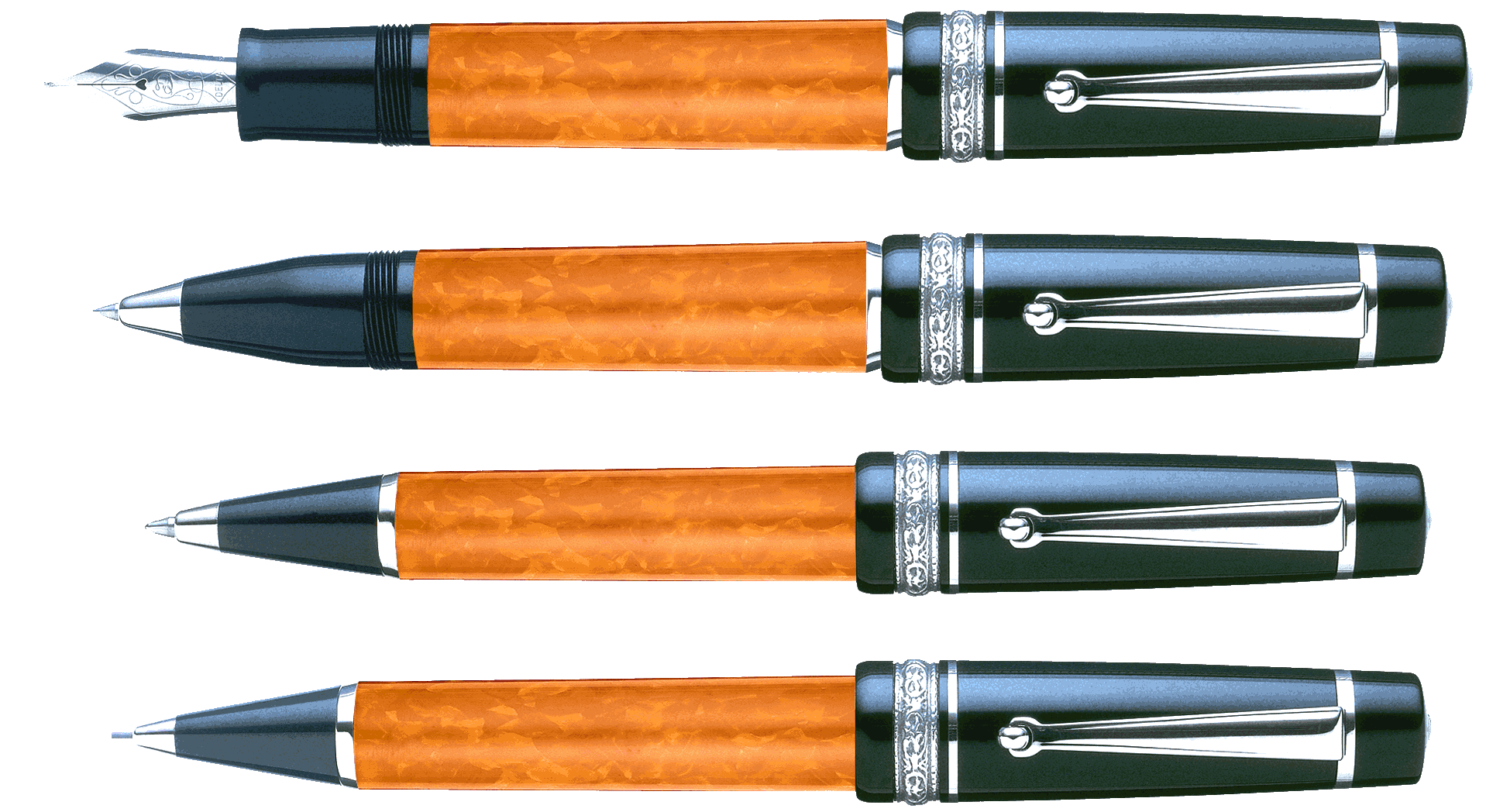Delta Dolcevita medium size fountain pen, roller ball, ball pen, mechanical pencil